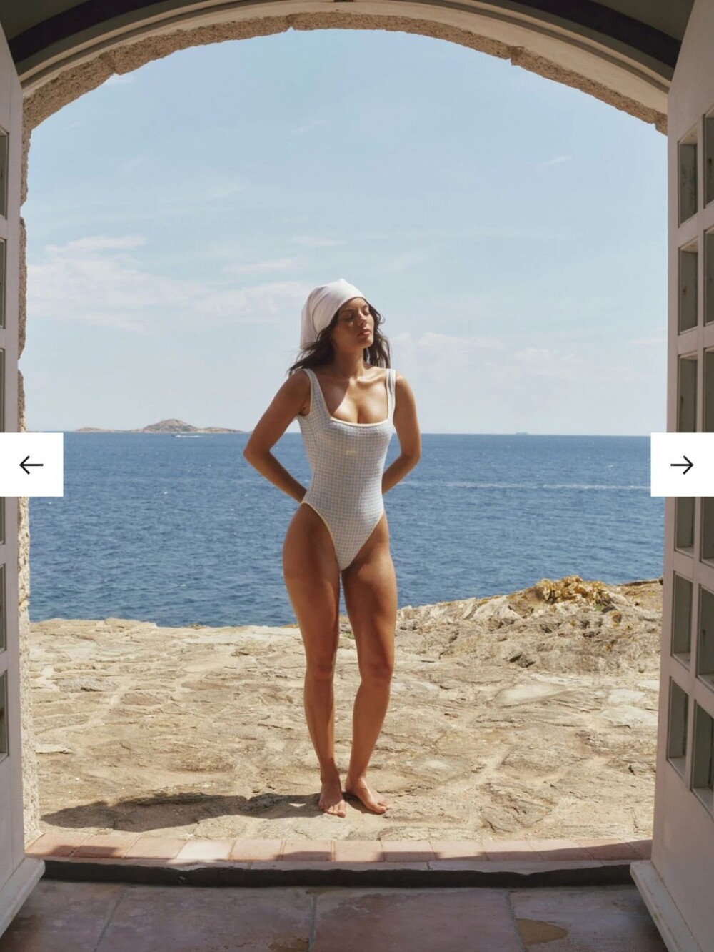 Monday Swimwear Corfu One Piece - Sky Gingham- M - Picture 5 of 10